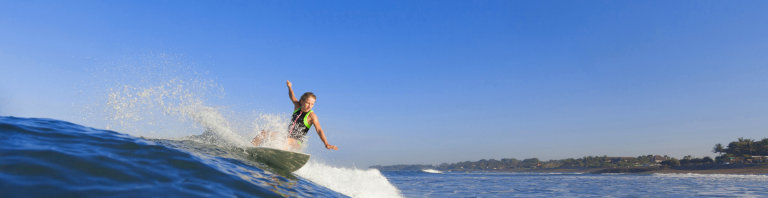 surfing woman